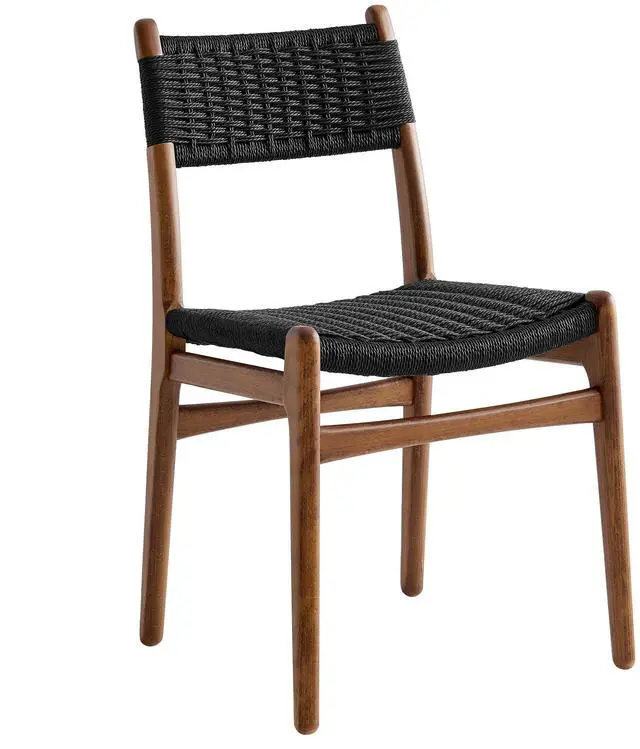 Alt view image 4 of 7 - Wynn Rope and Wood Dining Side Chairs Set of 2 by Modway