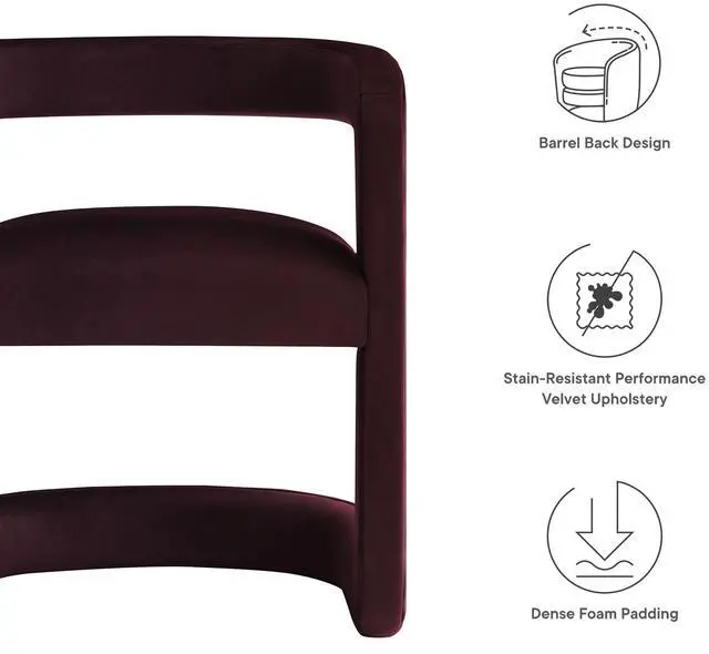 Alt view image 3 of 7 - Winslow Barrel Performance Velvet Dining Chair  by Modway