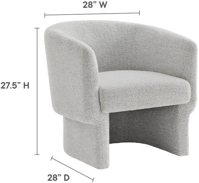 Alt view image 2 of 7 - Muse Boucle Fabric Barrel Accent Chair by Modway