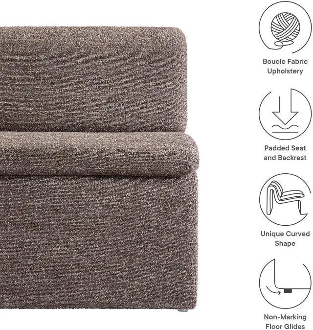 Alt view image 3 of 7 - Dune Boucle Upholstered Armless Accent Chair by Modway