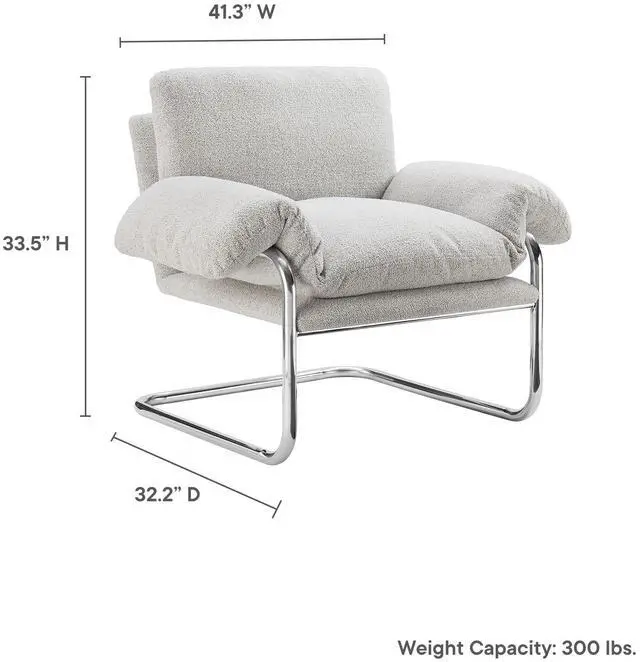 Alt view image 2 of 7 - Ansel Boucle Fabric Accent Chair by Modway