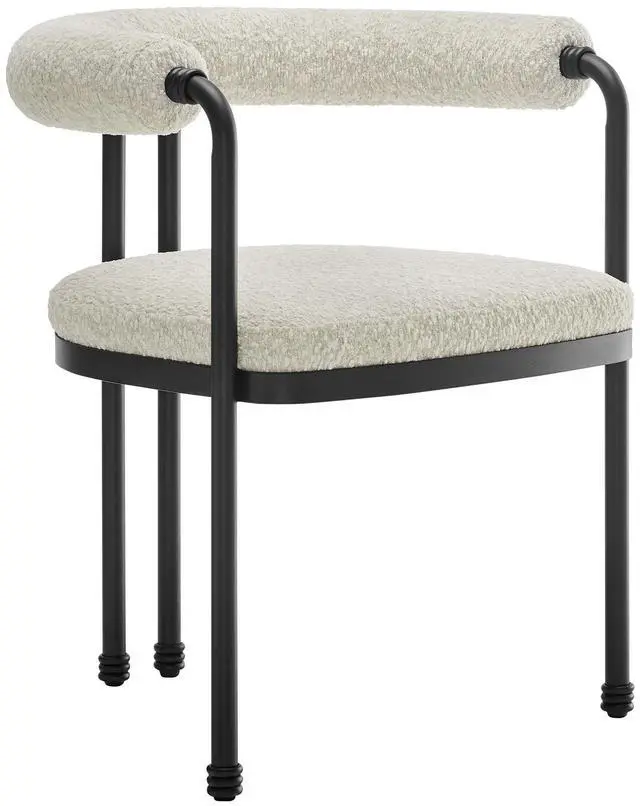 Main image of Turin Curved Back Boucle and Metal Dining Accent Chair by Modway
