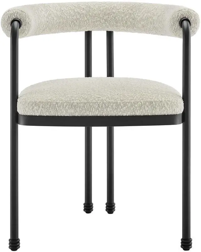 Alt view image 6 of 7 - Turin Curved Back Boucle and Metal Dining Accent Chair by Modway