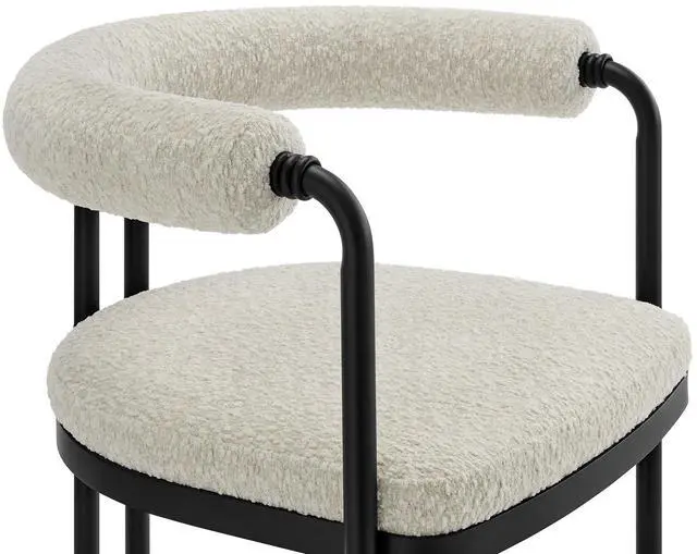 Alt view image 7 of 7 - Turin Curved Back Boucle and Metal Dining Accent Chair by Modway