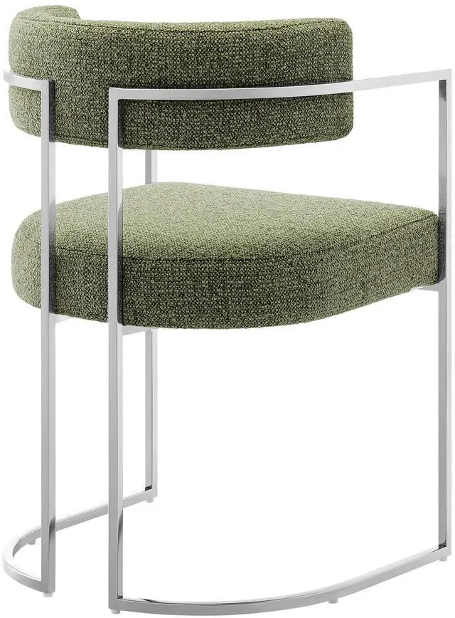 Alt view image 6 of 7 - Huron Curved Back Fabric and Metal Dining Accent Chair by Modway