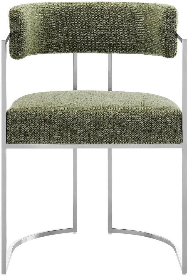 Alt view image 7 of 7 - Huron Curved Back Fabric and Metal Dining Accent Chair by Modway