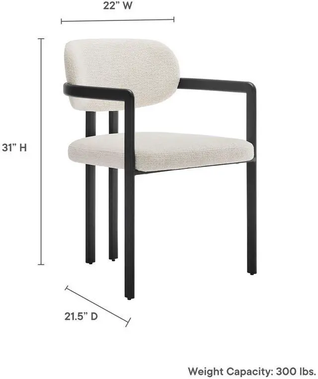 Alt view image 2 of 7 - Elio Barrel Fabric and Metal Dining Chair by Modway