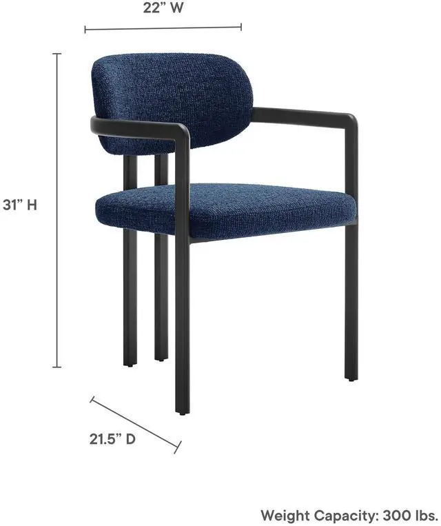 Alt view image 4 of 7 - Elio Barrel Fabric and Metal Dining Chair by Modway