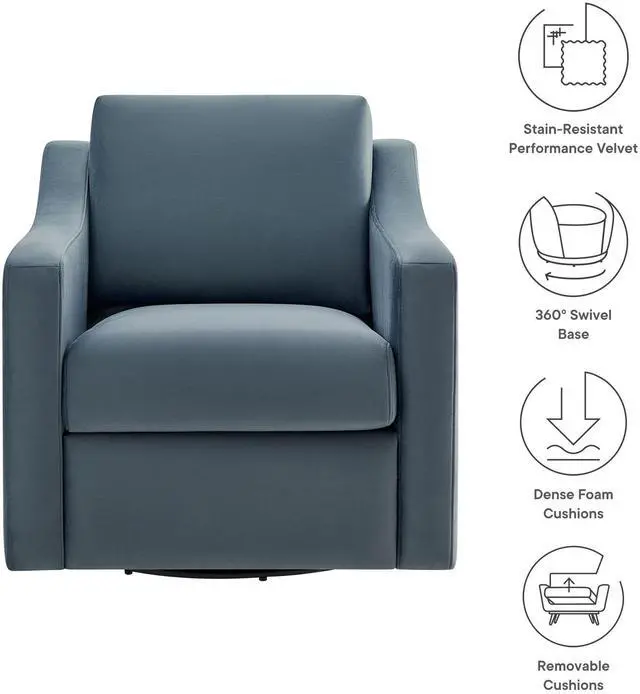 Alt view image 3 of 7 - Liora Performance Velvet Armchair by Modway
