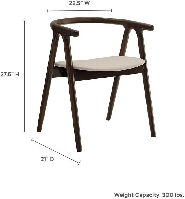 Alt view image 2 of 7 - Henry Vegan Leather and Wood Dining Chair by Modway