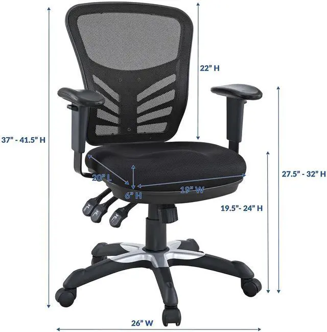 Alt view image 17 of 20 - Articulate Black Mesh Office Chair