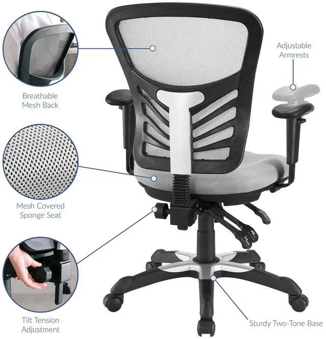 Alt view image 3 of 8 - Articulate Mesh Office Chair - Gray
