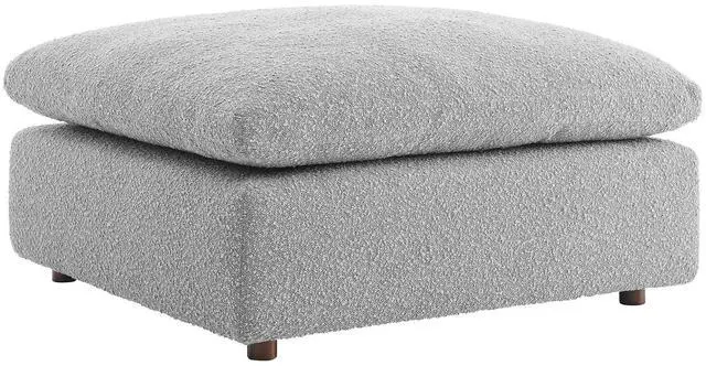 Main image of Commix Down Filled Overstuffed Boucle Fabric Ottoman Light Gray EEI-6258-LGR