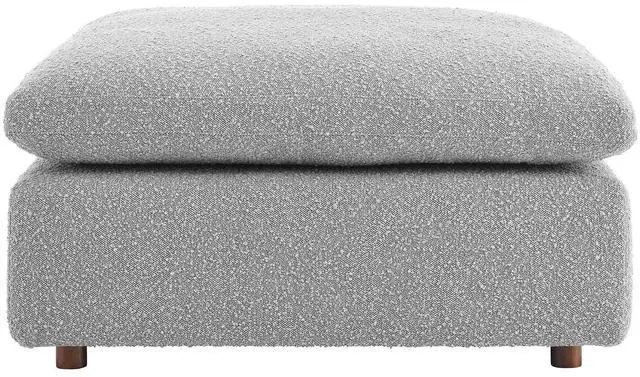 Alt view image 3 of 7 - Commix Down Filled Overstuffed Boucle Fabric Ottoman Light Gray EEI-6258-LGR