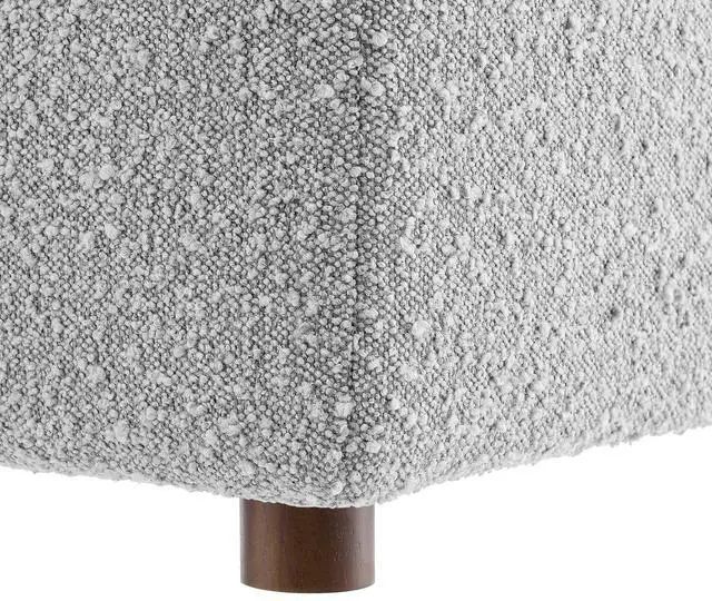 Alt view image 4 of 7 - Commix Down Filled Overstuffed Boucle Fabric Ottoman Light Gray EEI-6258-LGR
