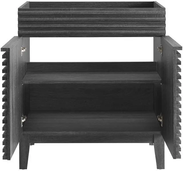 Alt view image 3 of 7 - Render 30" Bathroom Vanity Cabinet (Sink Basin Not Included) Charcoal EEI-4851-CHA