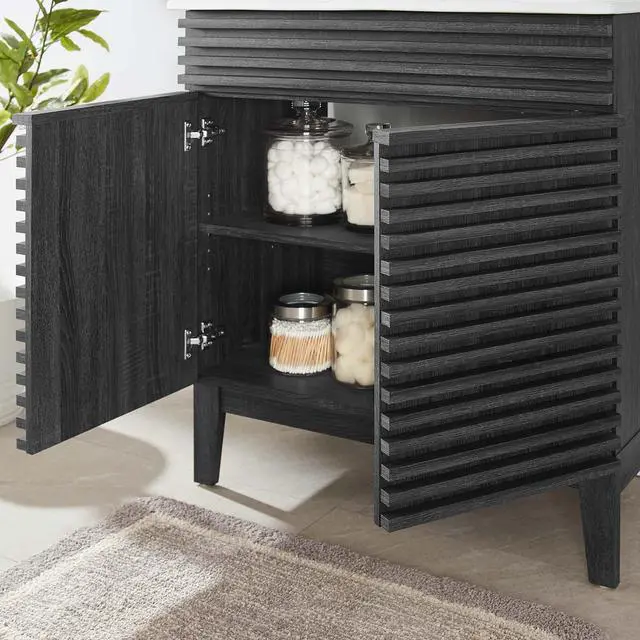 Alt view image 6 of 7 - Render 30" Bathroom Vanity Cabinet (Sink Basin Not Included) Charcoal EEI-4851-CHA