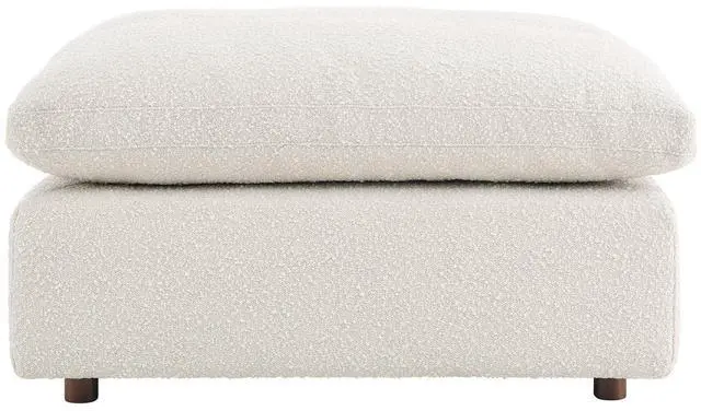 Alt view image 3 of 7 - Commix Down Filled Overstuffed Boucle Fabric Ottoman Ivory EEI-6258-IVO