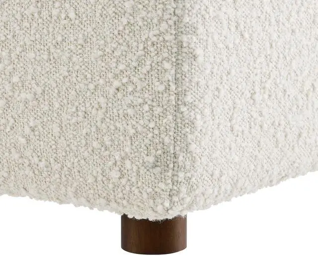 Alt view image 4 of 7 - Commix Down Filled Overstuffed Boucle Fabric Ottoman Ivory EEI-6258-IVO