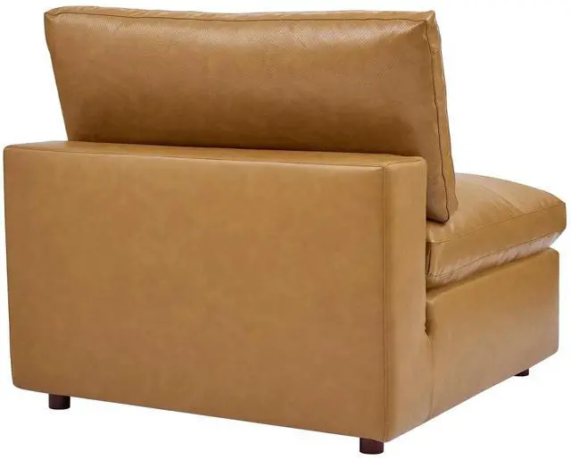 Alt view image 7 of 11 - Commix Down Filled Overstuffed Vegan Leather Armless Chair