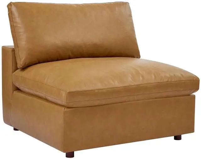 Alt view image 5 of 11 - Commix Down Filled Overstuffed Vegan Leather Armless Chair
