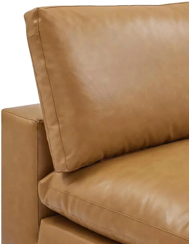 Alt view image 9 of 11 - Commix Down Filled Overstuffed Vegan Leather Armless Chair