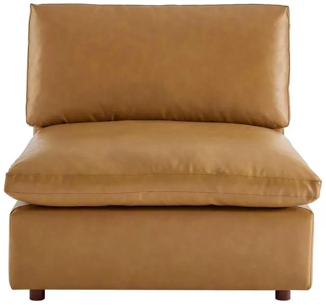 Alt view image 8 of 11 - Commix Down Filled Overstuffed Vegan Leather Armless Chair