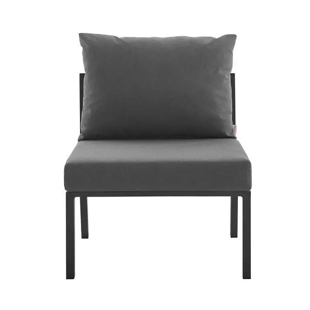 Alt view image 12 of 13 - Riverside 4 Piece Outdoor Patio Aluminum Sectional Gray Charcoal