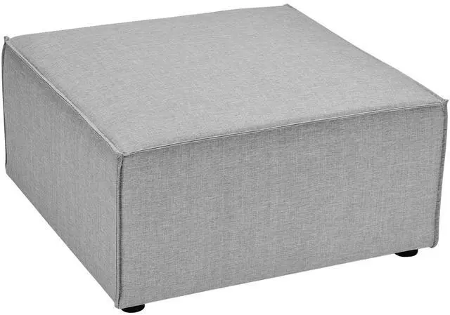 Alt view image 2 of 6 - Saybrook Outdoor Patio Upholstered Sectional Sofa Ottoman Gray EEI-4211-GRY