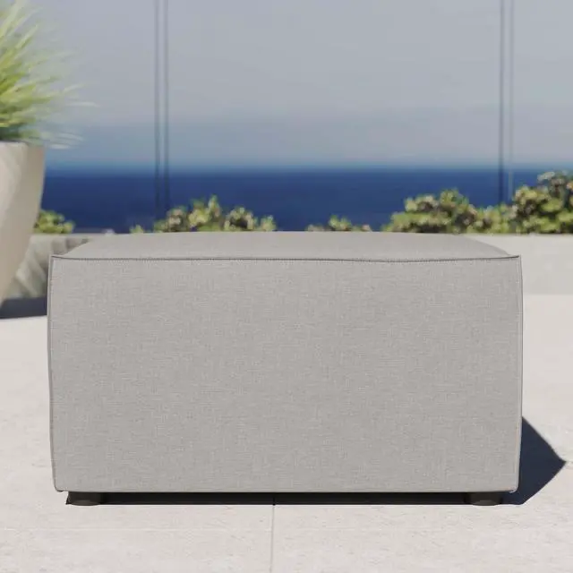 Alt view image 6 of 6 - Saybrook Outdoor Patio Upholstered Sectional Sofa Ottoman Gray EEI-4211-GRY