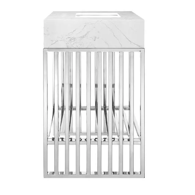 Alt view image 2 of 7 - Gridiron 30" Bathroom Vanity White Silver EEI-6105-WHI-SLV