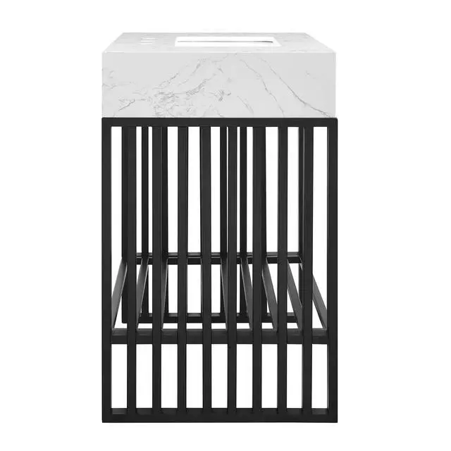 Alt view image 2 of 7 - Gridiron 30" Bathroom Vanity White Black EEI-6106-WHI-BLK