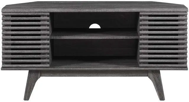 Alt view image 4 of 7 - Render 46" Corner TV Stand Charcoal EEI-6157-CHA