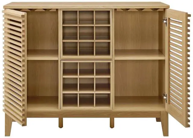 Alt view image 5 of 7 - Render Bar Cabinet Oak EEI-6156-OAK