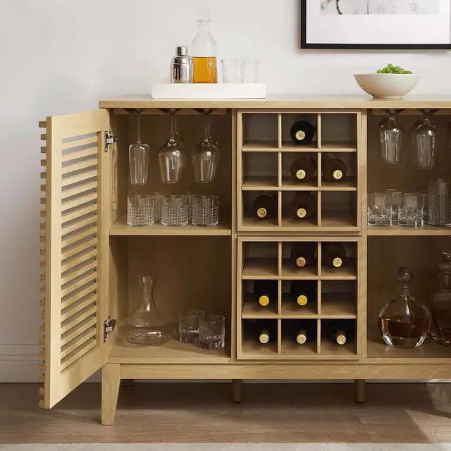 Alt view image 7 of 7 - Render Bar Cabinet Oak EEI-6156-OAK