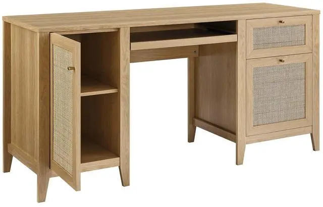 Alt view image 2 of 7 - Soma 63" Office Desk Oak EEI-6117-OAK