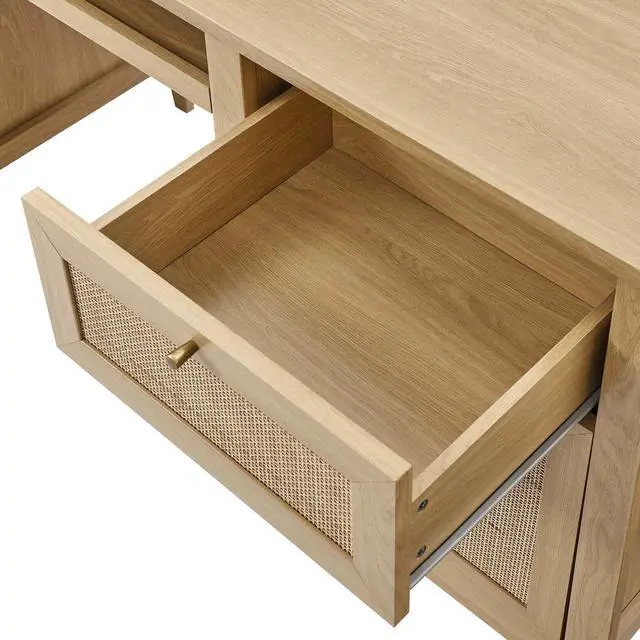 Alt view image 5 of 7 - Soma 63" Office Desk Oak EEI-6117-OAK