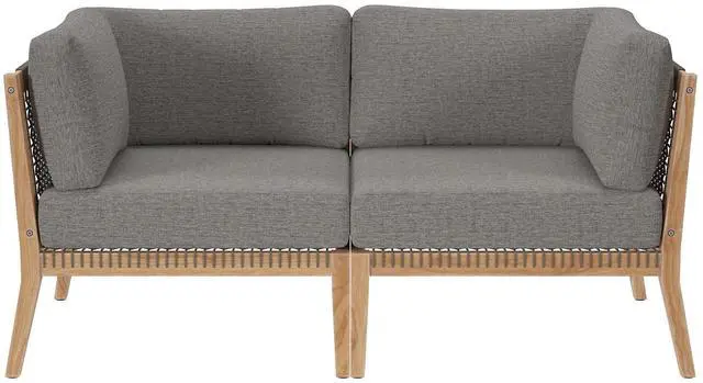 Main image of Clearwater Outdoor Patio Teak Wood Loveseat Gray Graphite EEI-6119-GRY-GPH