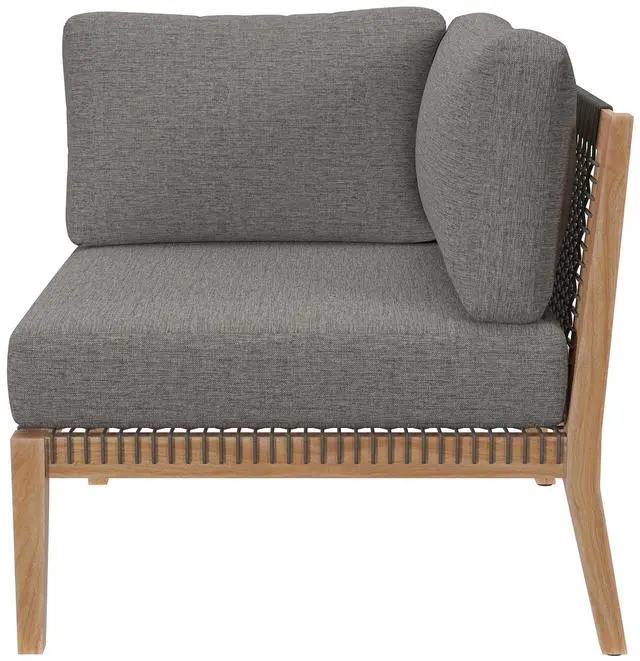 Alt view image 4 of 7 - Clearwater Outdoor Patio Teak Wood Loveseat Gray Graphite EEI-6119-GRY-GPH
