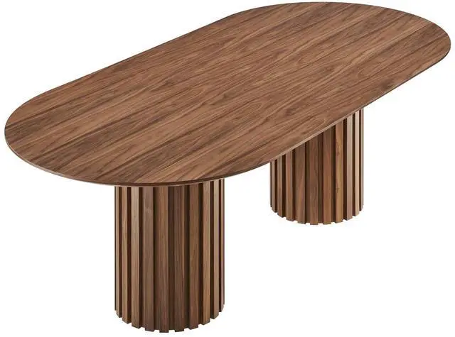 Main image of Senja 95" Oval Dining Table Walnut EEI-6065-WAL-SET