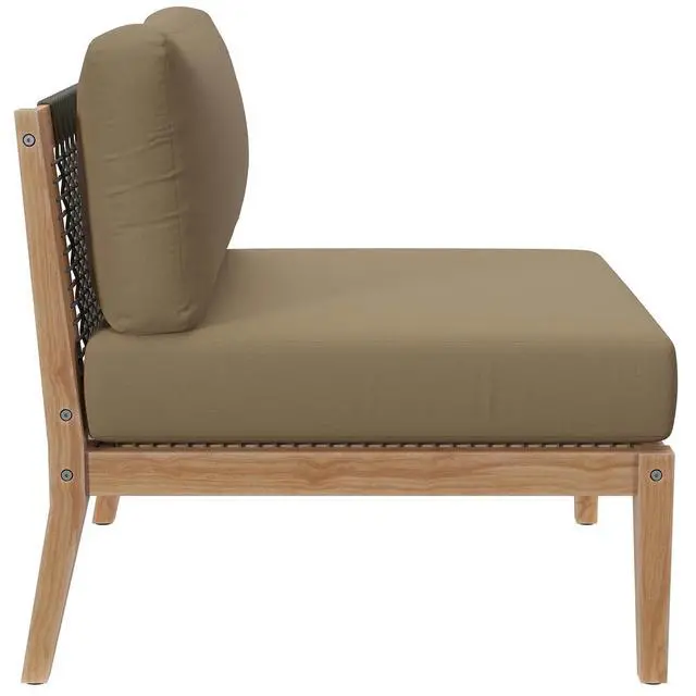 Alt view image 2 of 7 - Clearwater Outdoor Patio Teak Wood Armless Chair Gray Light Brown EEI-5856-GRY-LBR