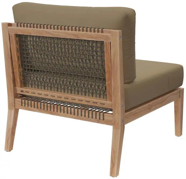 Alt view image 3 of 7 - Clearwater Outdoor Patio Teak Wood Armless Chair Gray Light Brown EEI-5856-GRY-LBR
