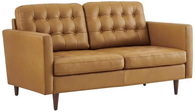 Main image of Exalt Tufted Vegan Leather Loveseat Tan EEI-6100-TAN