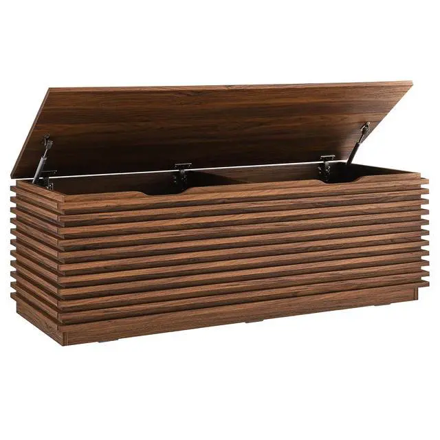 Alt view image 2 of 7 - Render Storage Bench Walnut EEI-6057-WAL