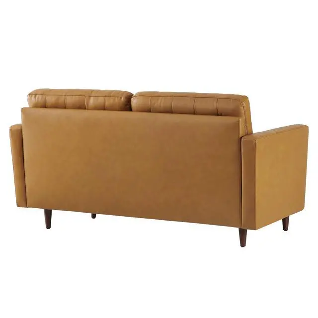 Alt view image 3 of 7 - Exalt Tufted Vegan Leather Loveseat Tan EEI-6100-TAN