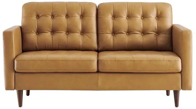 Alt view image 4 of 7 - Exalt Tufted Vegan Leather Loveseat Tan EEI-6100-TAN
