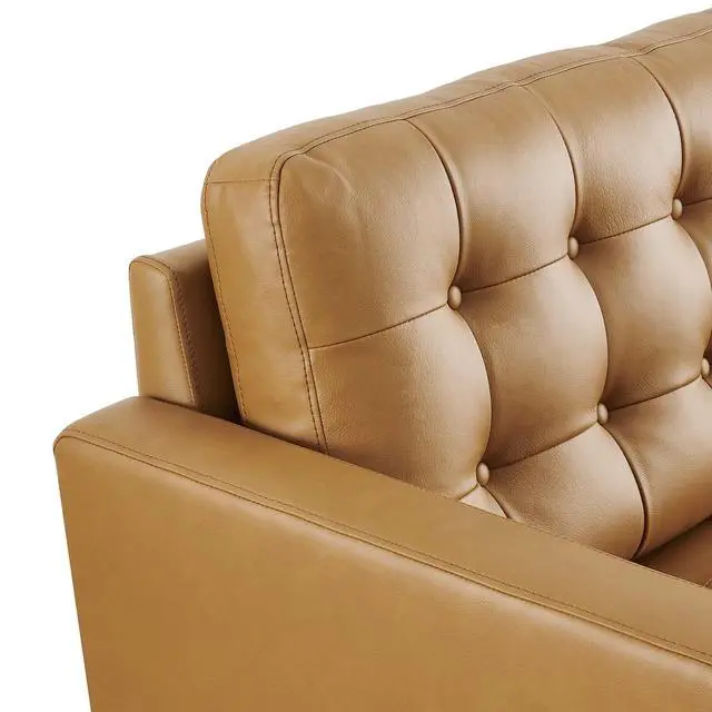 Alt view image 5 of 7 - Exalt Tufted Vegan Leather Loveseat Tan EEI-6100-TAN