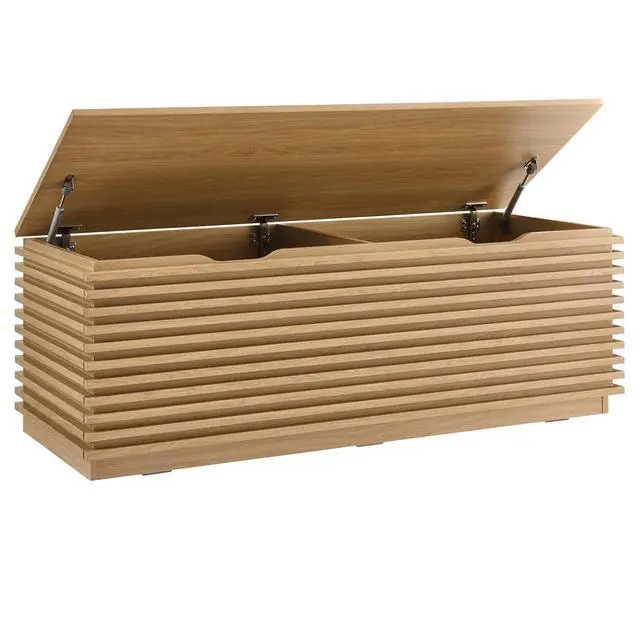 Alt view image 2 of 7 - Render Storage Bench Oak EEI-6057-OAK