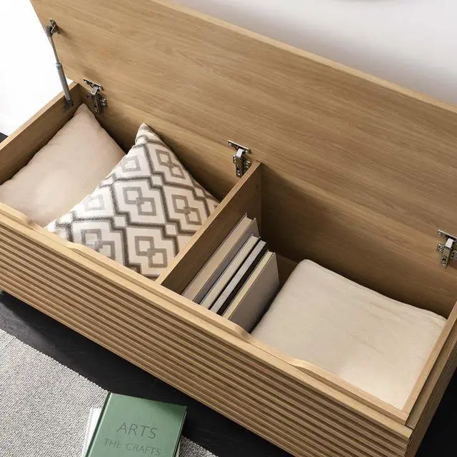 Alt view image 7 of 7 - Render Storage Bench Oak EEI-6057-OAK