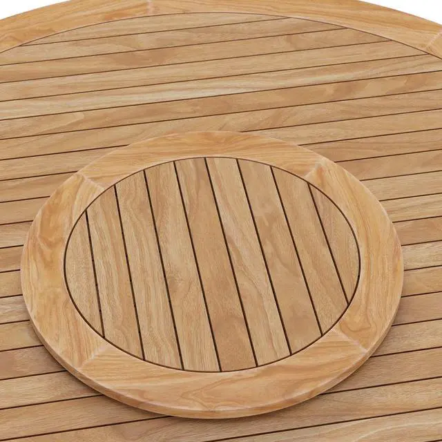 Alt view image 5 of 7 - Wellspring 5-Piece Outdoor Patio Teak Wood Dining Set Blue Graphite EEI-6118-BLU-GPH